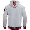 Pro Standard Mens NFL Script Tail Brushed Back French Terry Pull Over Hoodie(Heather Grey/Midnight Navy/Orange)