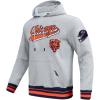 Pro Standard Mens NFL Script Tail Brushed Back French Terry Pull Over Hoodie(Heather Grey/Midnight Navy/Orange)