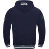 Pro Standard Mens NFL Script Tail Brushed Back French Terry Pull Over Hoodie(Midnight Navy)
