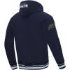 Pro Standard Mens NFL Script Tail Brushed Back French Terry Pull Over Hoodie(Midnight Navy)