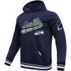 Pro Standard Mens NFL Script Tail Brushed Back French Terry Pull Over Hoodie(Midnight Navy)