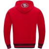 Pro Standard Mens NFL Script Tail Brushed Back French Terry Pull Over Hoodie(Red)