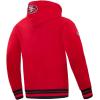 Pro Standard Mens NFL Script Tail Brushed Back French Terry Pull Over Hoodie(Red)