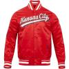 Pro Standard Mens NFL Script Tail Satin Jacket(Red)