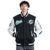 Pro Standard Mens NFL Script Tail Varsity Jacket(Black)