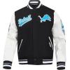 Pro Standard Mens NFL Script Tail Varsity Jacket(Black)