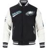 Pro Standard Mens NFL Script Tail Varsity Jacket(Black)