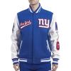 Pro Standard Mens NFL Script Tail Varsity Jacket(Blue)