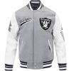 Pro Standard Mens NFL Script Tail Varsity Jacket(Grey)