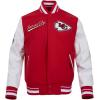 Pro Standard Mens NFL Script Tail Varsity Jacket(Red)