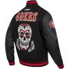Pro Standard Mens NFL Sugar Skull Varsity Jacket(Black)