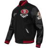 Pro Standard Mens NFL Sugar Skull Varsity Jacket(Black)