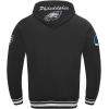 Pro Standard Mens NFL Team Badge Brushed Back French Terry Pull Over Hoodie(Black)