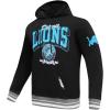 Pro Standard Mens NFL Team Badge Brushed Back French Terry Pull Over Hoodie(Black/Gray)