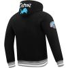 Pro Standard Mens NFL Team Badge Brushed Back French Terry Pull Over Hoodie(Black/Gray)