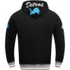 Pro Standard Mens NFL Team Badge Brushed Back French Terry Pull Over Hoodie(Black/Gray)