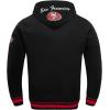 Pro Standard Mens NFL Team Badge Brushed Back French Terry Pull Over Hoodie(Black/Red/Black)
