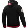 Pro Standard Mens NFL Team Badge Brushed Back French Terry Pull Over Hoodie(Black/Red/Black)