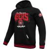 Pro Standard Mens NFL Team Badge Brushed Back French Terry Pull Over Hoodie(Black/Red/Black)