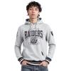 Pro Standard Mens NFL Team Badge Brushed Back French Terry Pull Over Hoodie(Grey)