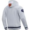 Pro Standard Mens NFL Team Badge Brushed Back French Terry Pull Over Hoodie(Heather Grey/Midnight Navy)