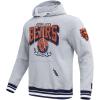 Pro Standard Mens NFL Team Badge Brushed Back French Terry Pull Over Hoodie(Heather Grey/Midnight Navy)
