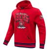Pro Standard Mens NFL Team Badge Brushed Back French Terry Pull Over Hoodie(Red)