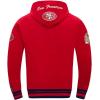 Pro Standard Mens NFL Team Badge Brushed Back French Terry Pull Over Hoodie(Red)