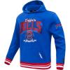 Pro Standard Mens NFL Team Badge Brushed Back French Terry Pull Over Hoodie(Royal Blue/Red)