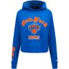 Pro Standard Womens NBA Old English Cropped Pullover Hoodie(Royal Blue)