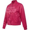 Pro Standard Womens NFL Carolina Panthers Classic Triple Pink Satin Jacket Beetroot Purple XS