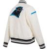 Pro Standard Womens NFL Carolina Panthers Retro Classics Satin Jacket Eggshell/Black L