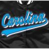 Pro Standard Womens NFL Carolina Panthers Script Tail Satin Jacket Black L