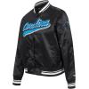 Pro Standard Womens NFL Carolina Panthers Script Tail Satin Jacket Black S