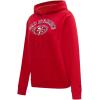 Pro Standard Womens NFL Classic Chenille Brushed Back French Terry Pull Over Hoodie(Red)