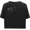 Pro Standard Womens NFL Classic Triple Black Cotton Short Sleeve Boxy Tee(Triple Black)