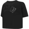 Pro Standard Womens NFL Classic Triple Black Cotton Short Sleeve Boxy Tee(Triple Black)