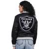 Pro Standard Womens NFL Mash Up Satin Jacket(Black/Gray)