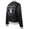 Pro Standard Womens NFL Mash Up Satin Jacket(Black/Gray)