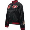 Pro Standard Womens NFL Mash Up Satin Jacket(Black/Red/Black)