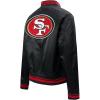 Pro Standard Womens NFL Mash Up Satin Jacket(Black/Red/Black)