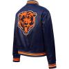 Pro Standard Womens NFL Mash Up Satin Jacket(Midnight Navy/Orange/Midnight Navy)