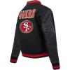 Pro Standard Womens NFL Mash Up Varsity Jacket(Black/Red/Black)