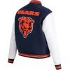 Pro Standard Womens NFL Mash Up Varsity Jacket(Midnight Navy/Orange/Midnight Navy)