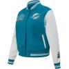 Pro Standard Womens NFL Mash Up Varsity Jacket(Teal/White)