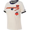 Pro Standard Womens NFL Retro Cascade Short Sleeve Slim Tee(Eggshell/ Midnight Navy)