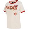 Pro Standard Womens NFL Retro Cascade Short Sleeve Slim Tee(Eggshell/ Red)