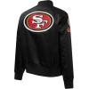 Pro Standard Womens NFL San Francisco 49ers Classic Chenille Satin Jacket Black S