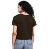 Pro Standard Womens NFL Script Tail Cotton Single Short Sleeve Boxy Tee(Brown)