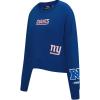 Pro Standard Womens NFL Wingspan Brushed Back French Terry Crewneck Sweatshirt(Dodger Blue)